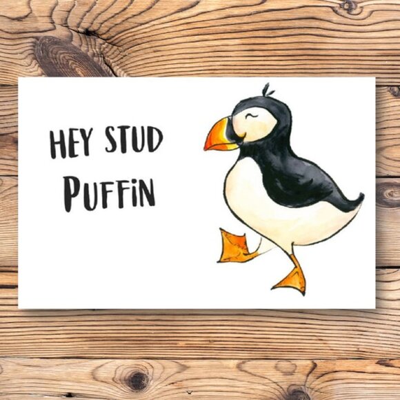 Hey‎ Stud Puffin Penguin Refrigerator Locker Fridge Magnet - Picture 1 of 2